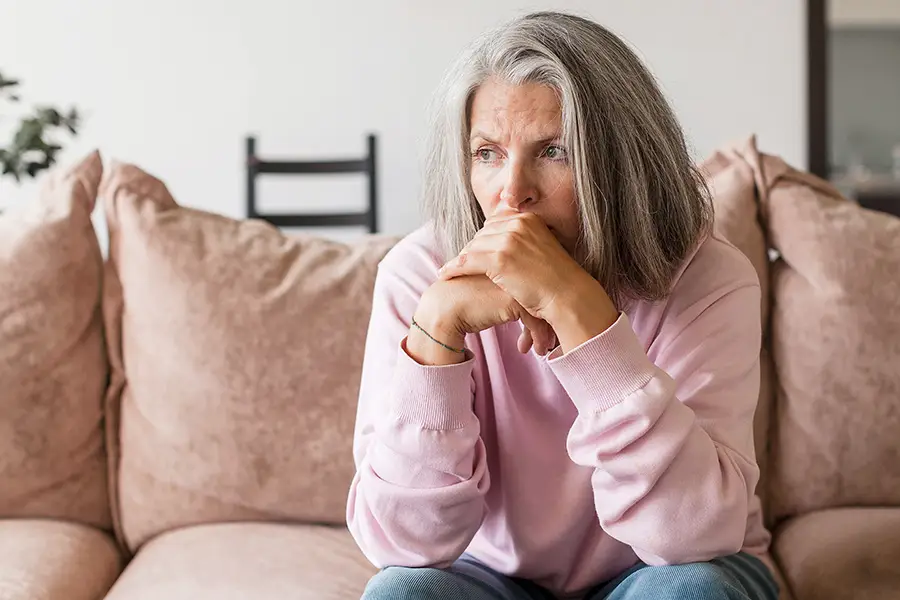 frustrated midlife woman