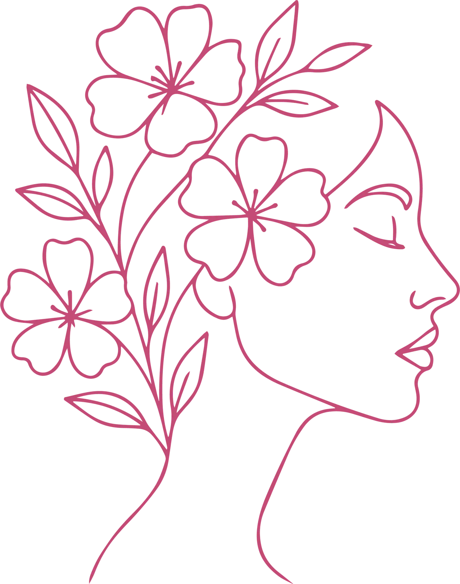 Woman's Face Line Art